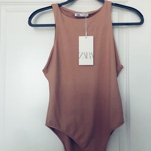 Zara tan body suit brand new with tags